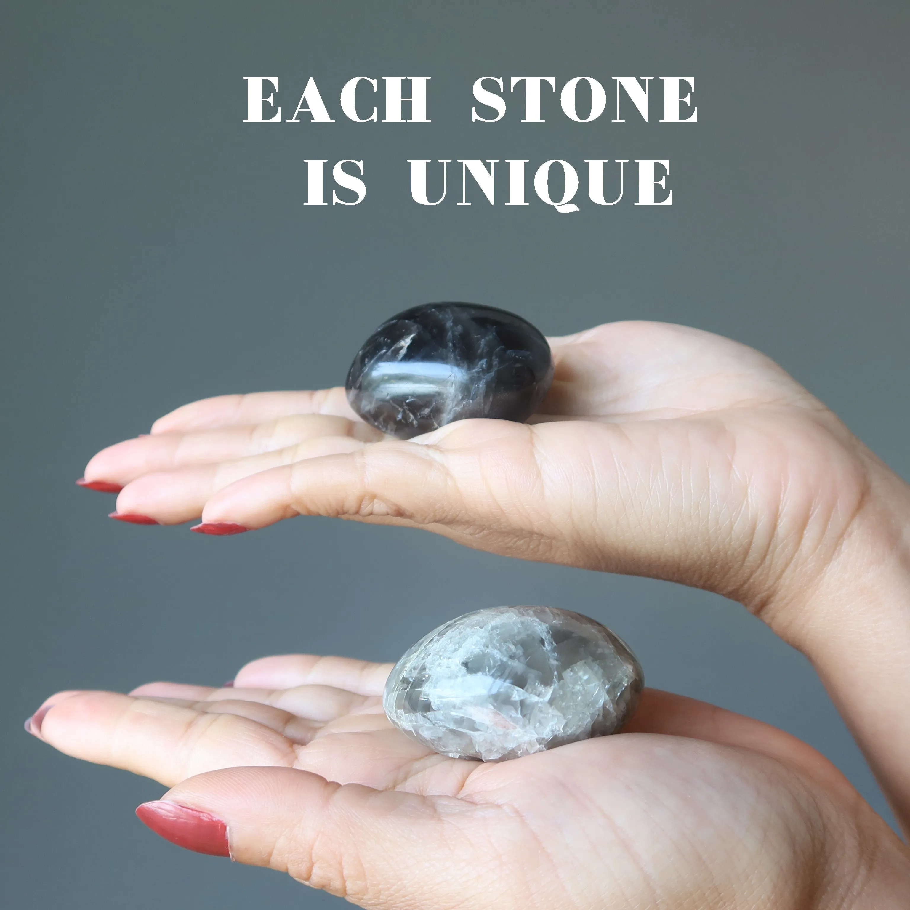 Black Moonstone Palm Stone Wounded Warrior