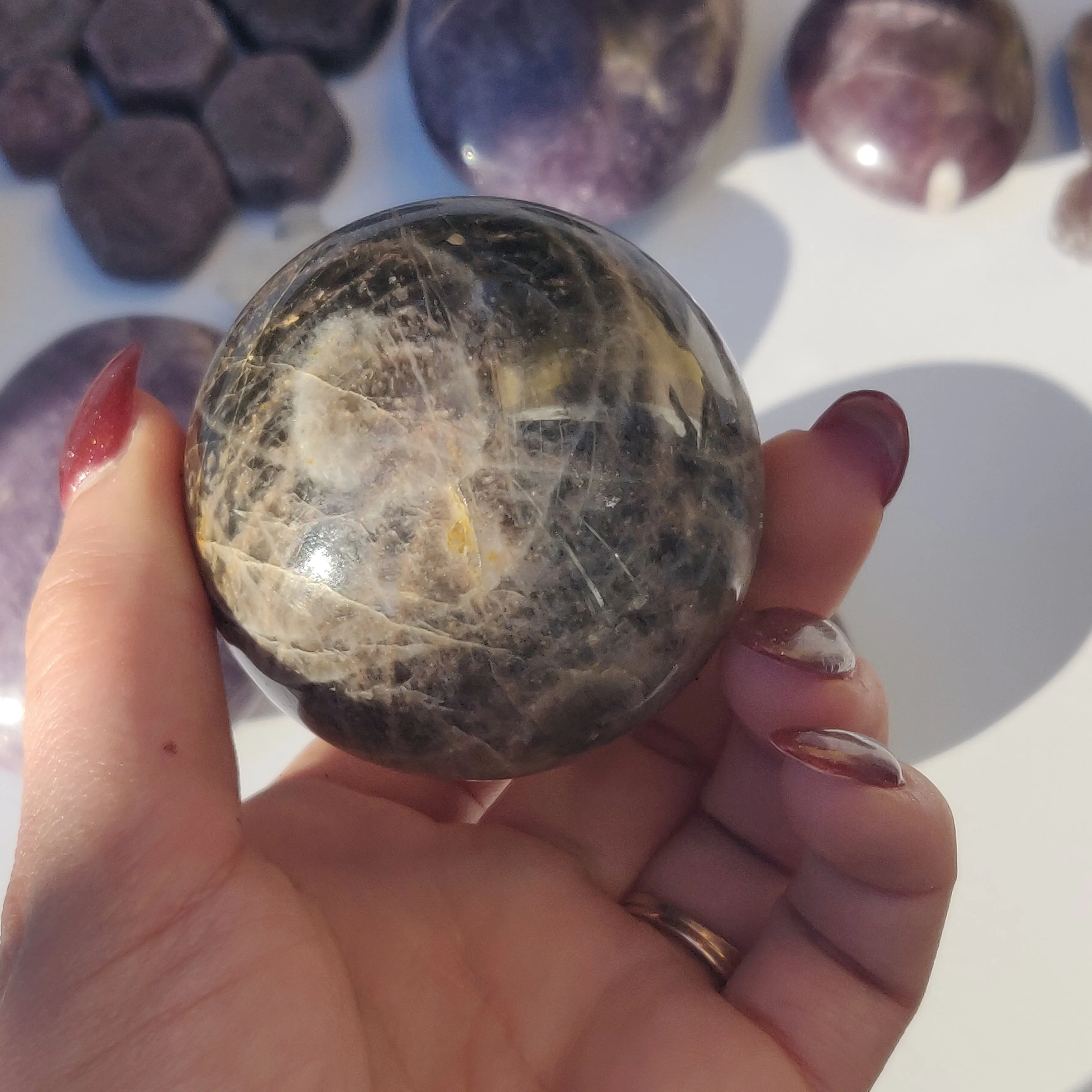 Black Moonstone Sphere (#5)