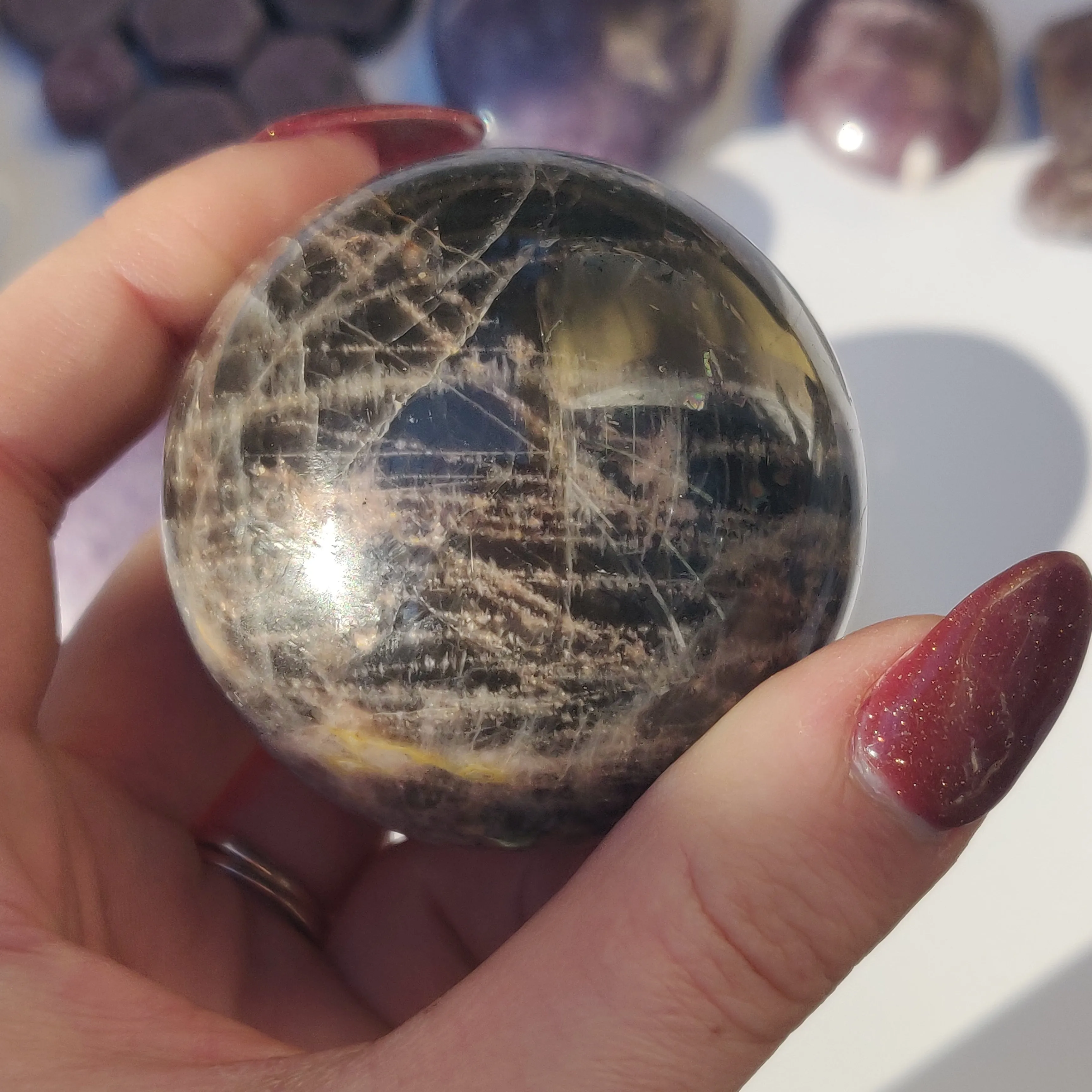 Black Moonstone Sphere (#5)