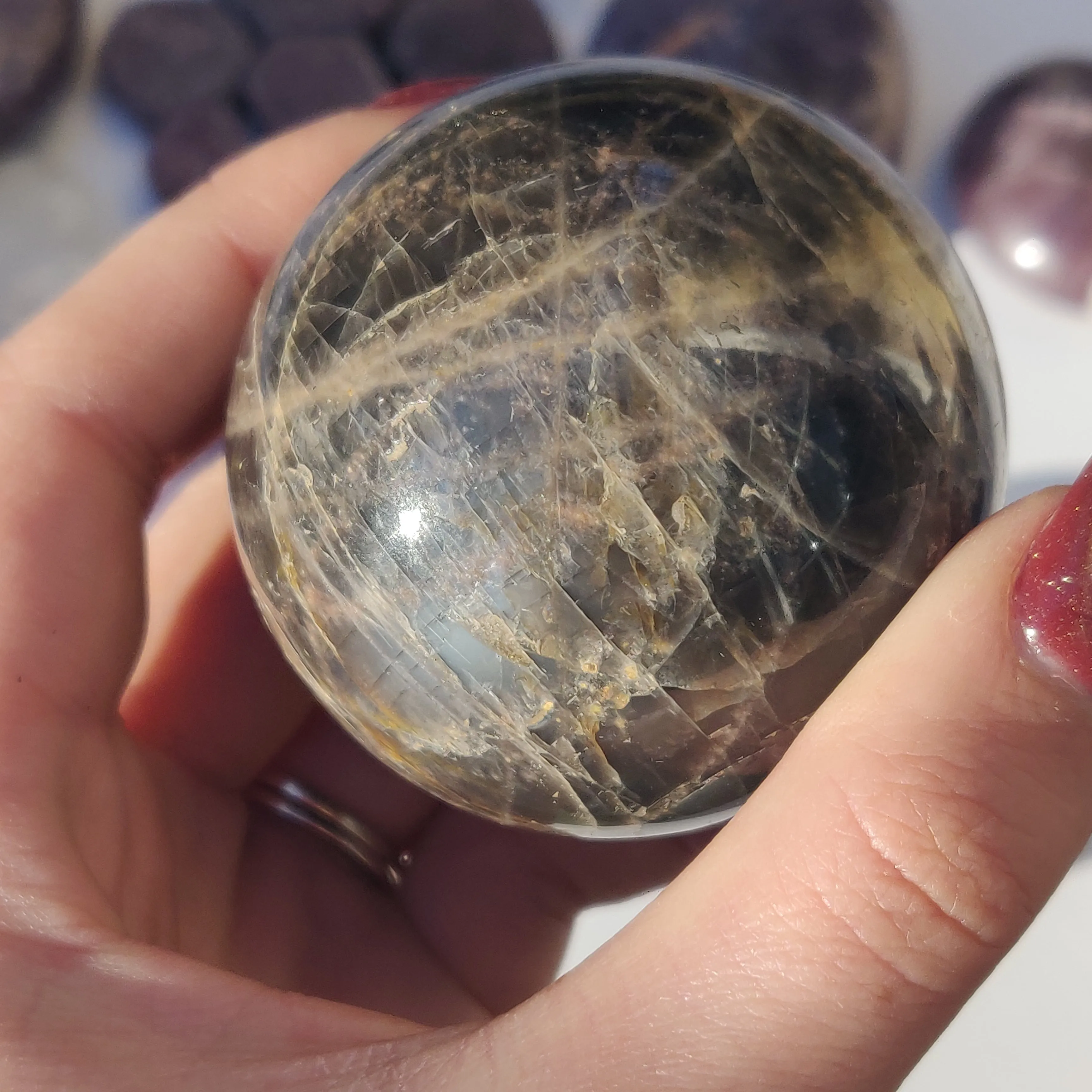 Black Moonstone Sphere (#5)