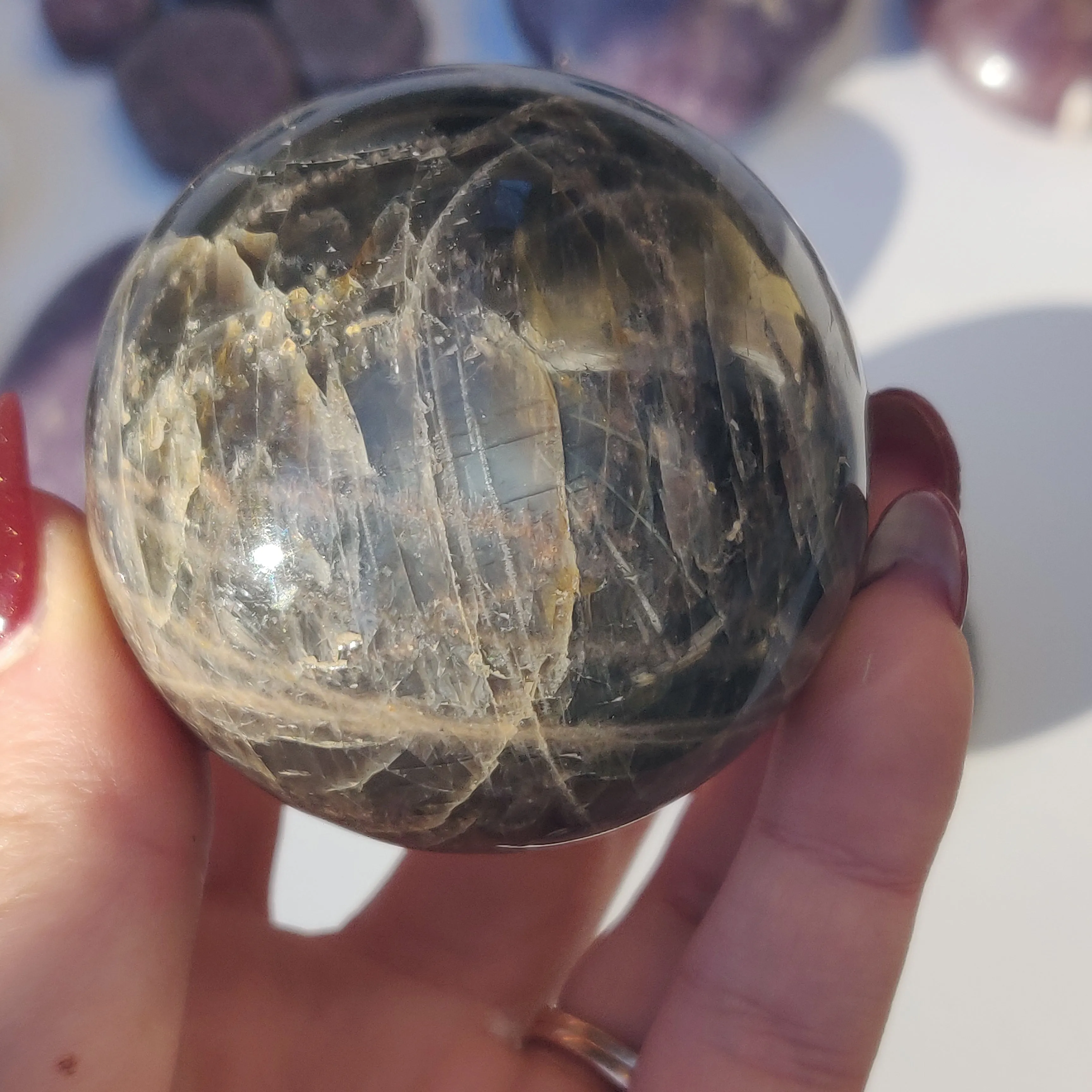 Black Moonstone Sphere (#5)