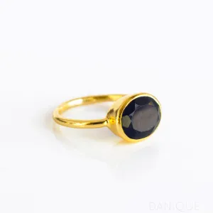 Black Onyx Oval Bezel Ring