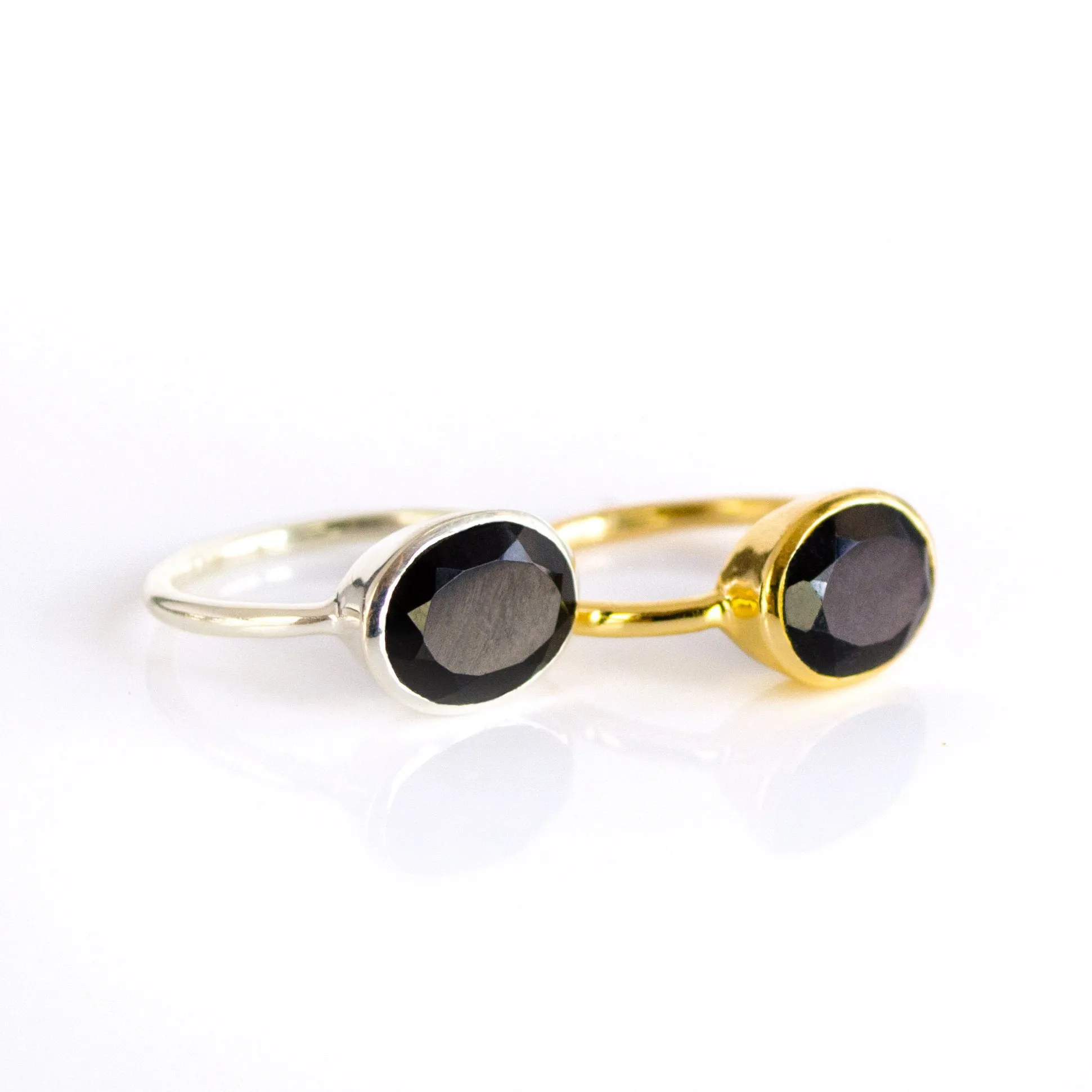 Black Onyx Oval Bezel Ring