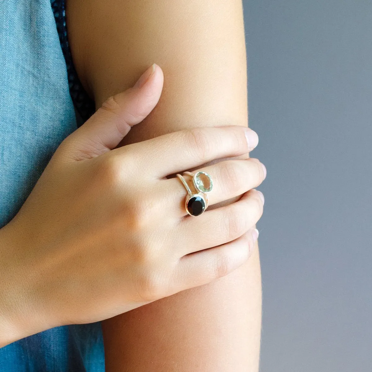 Black Onyx Oval Bezel Ring