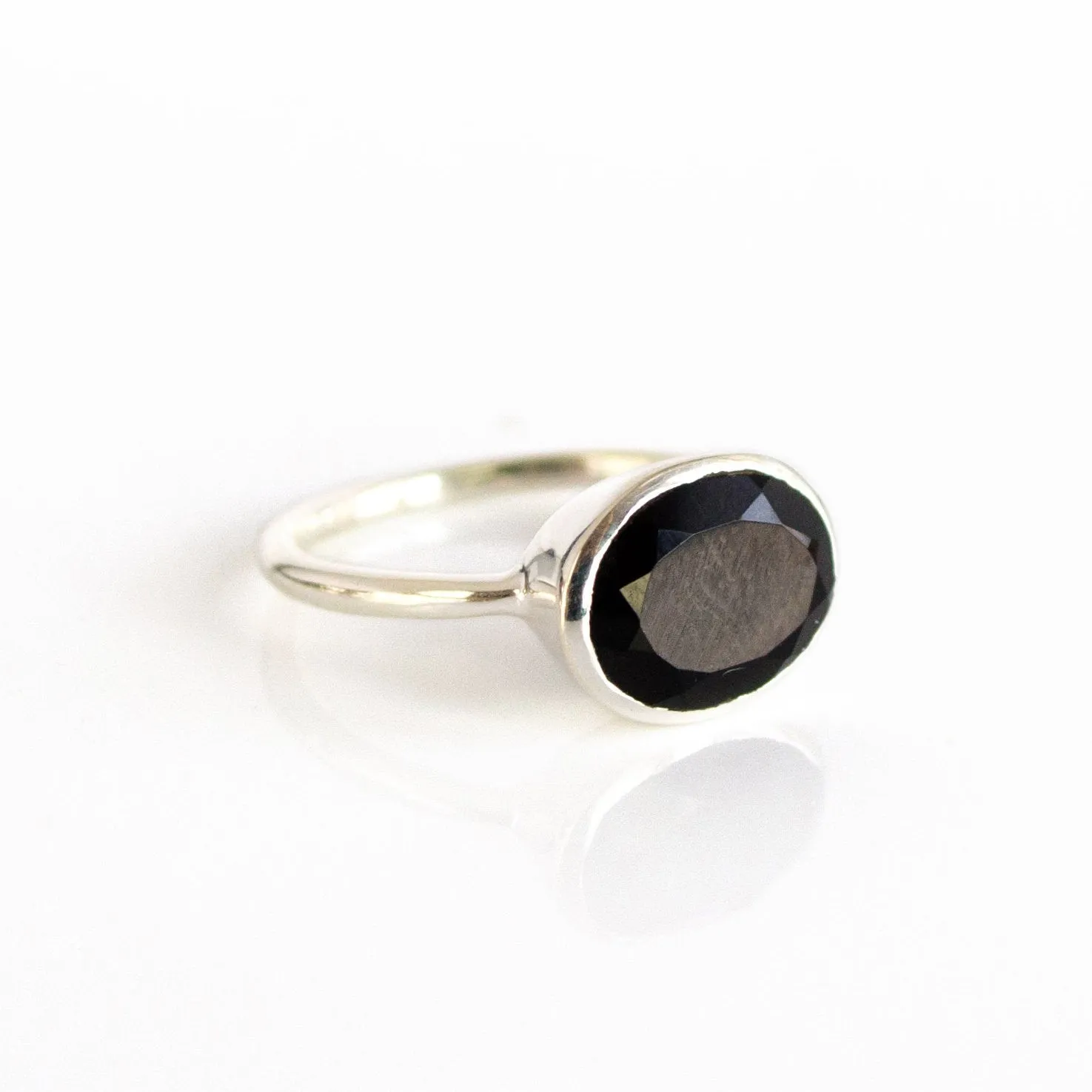 Black Onyx Oval Bezel Ring