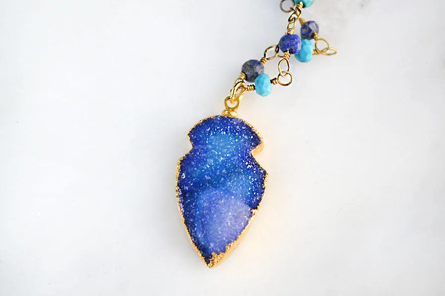 Blue Druzy Arrow