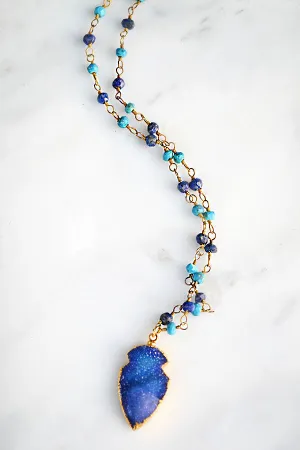 Blue Druzy Arrow