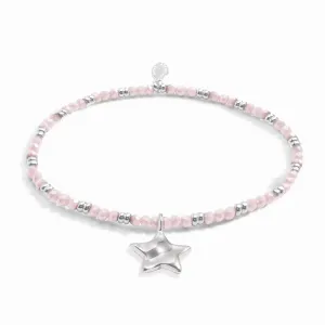 Boho Beads Star Pink Silver Plated Bracelet 7777