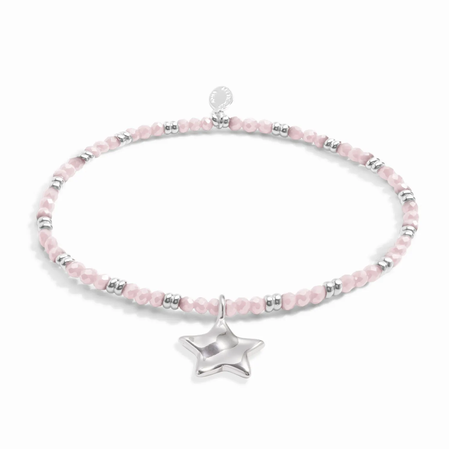 Boho Beads Star Pink Silver Plated Bracelet 7777