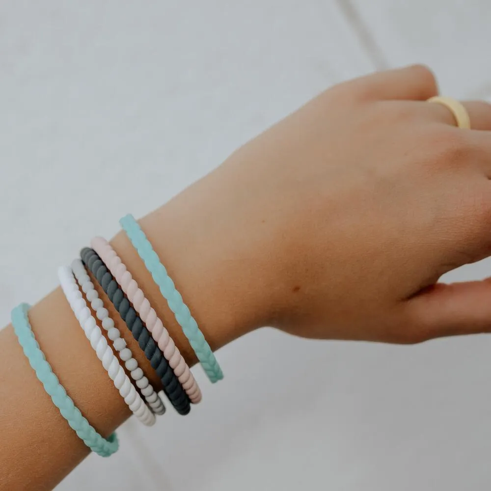 Braided Stackable Silicone Bracelet - Slate