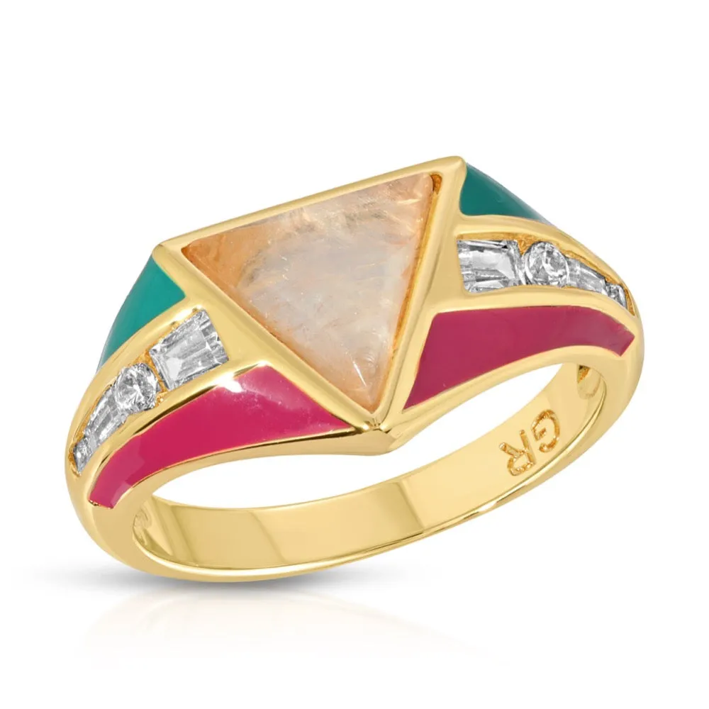 Bright Side Ring - Teal/Fuchsia