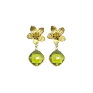 Cecile Moss Peridot Drop Earrings