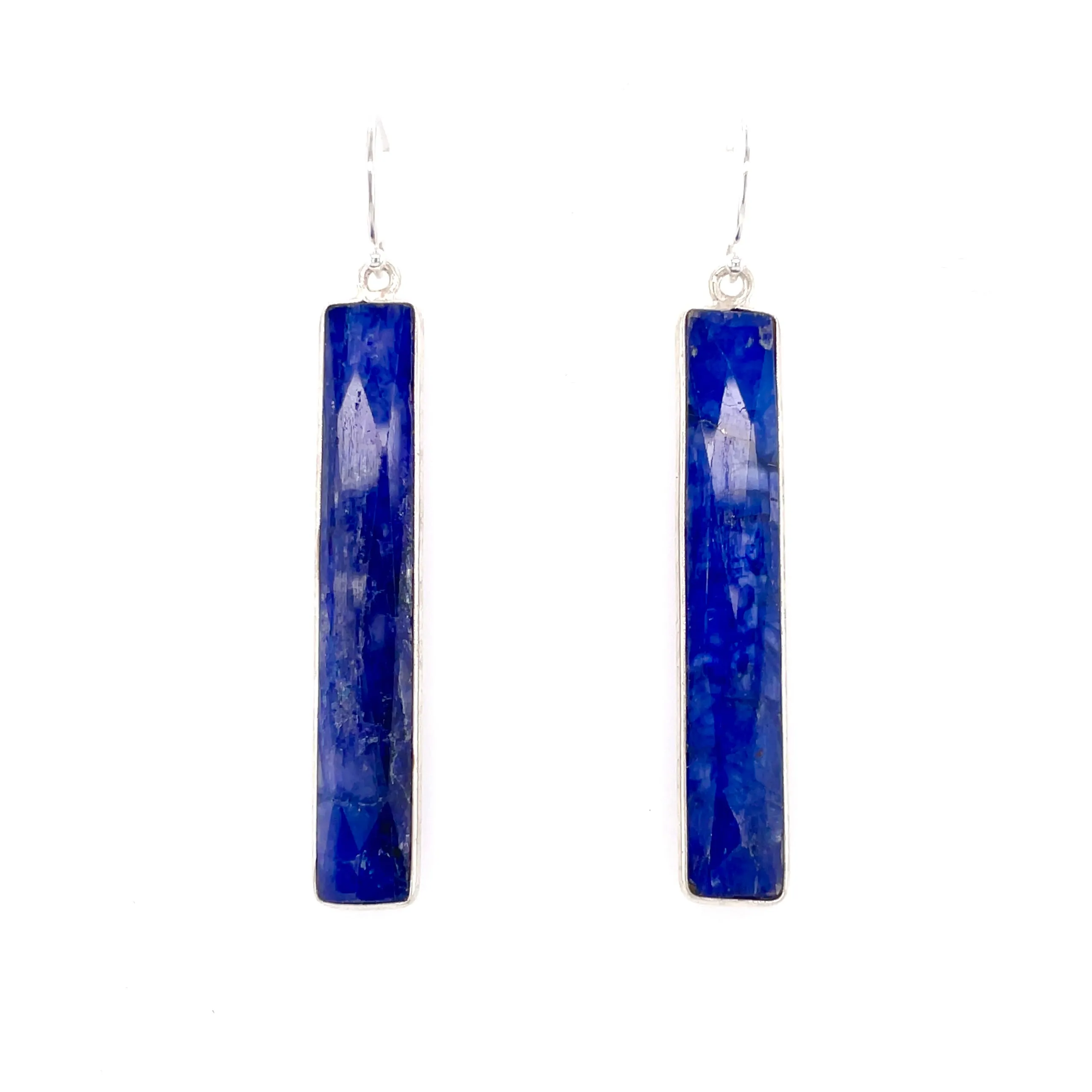 Channel Set Lapis Bar Earrings