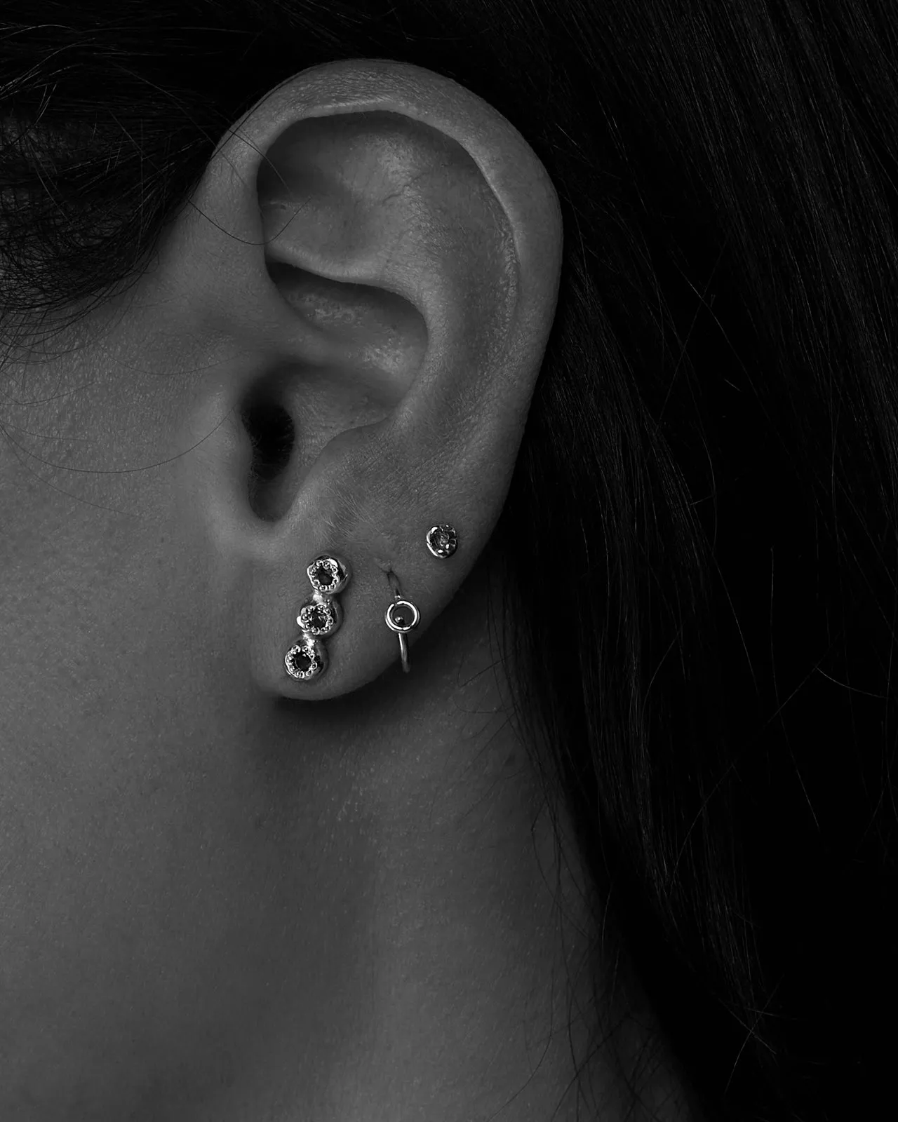 Collective Stone Stud | White Gold