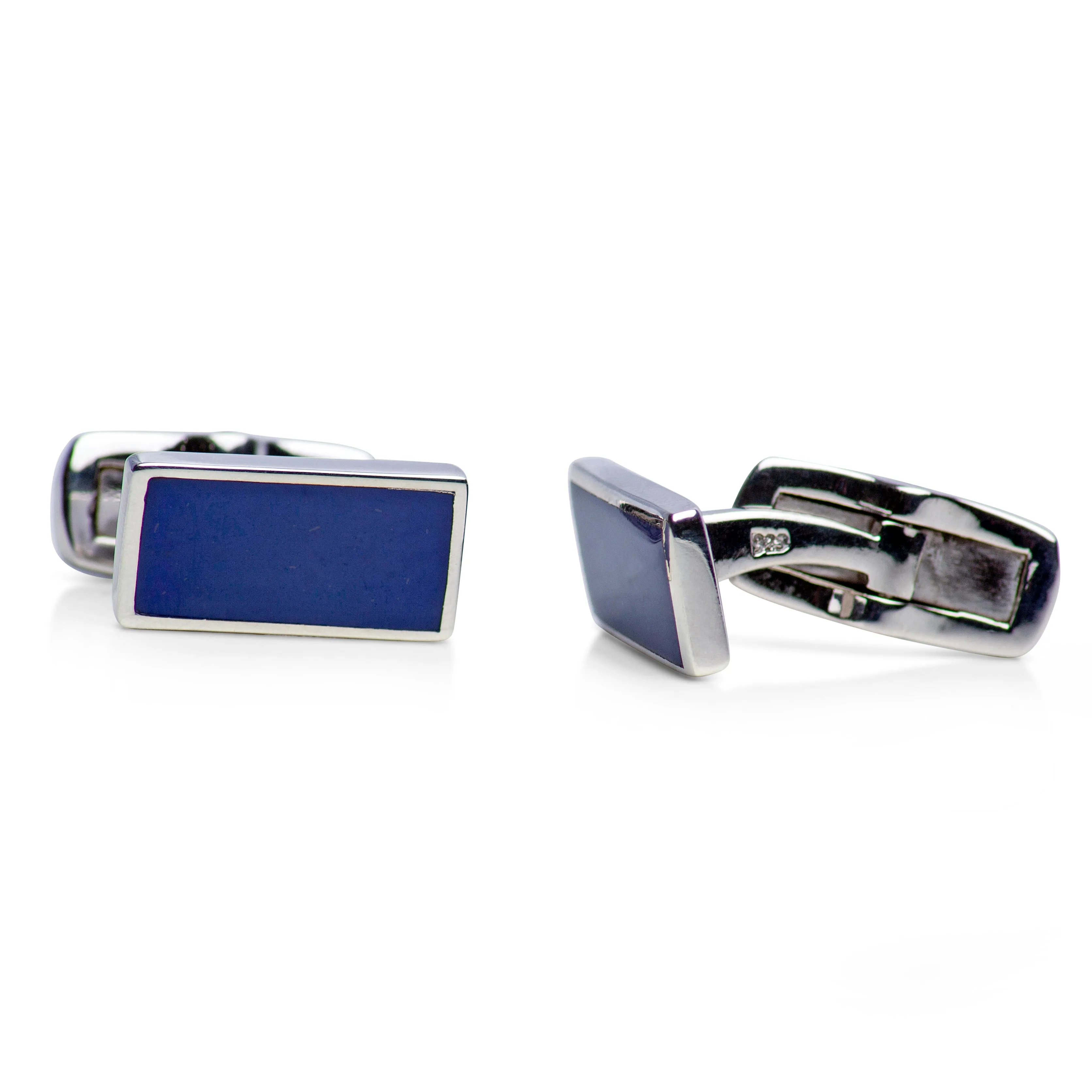 Created Blue Lapis Silver Cufflinks