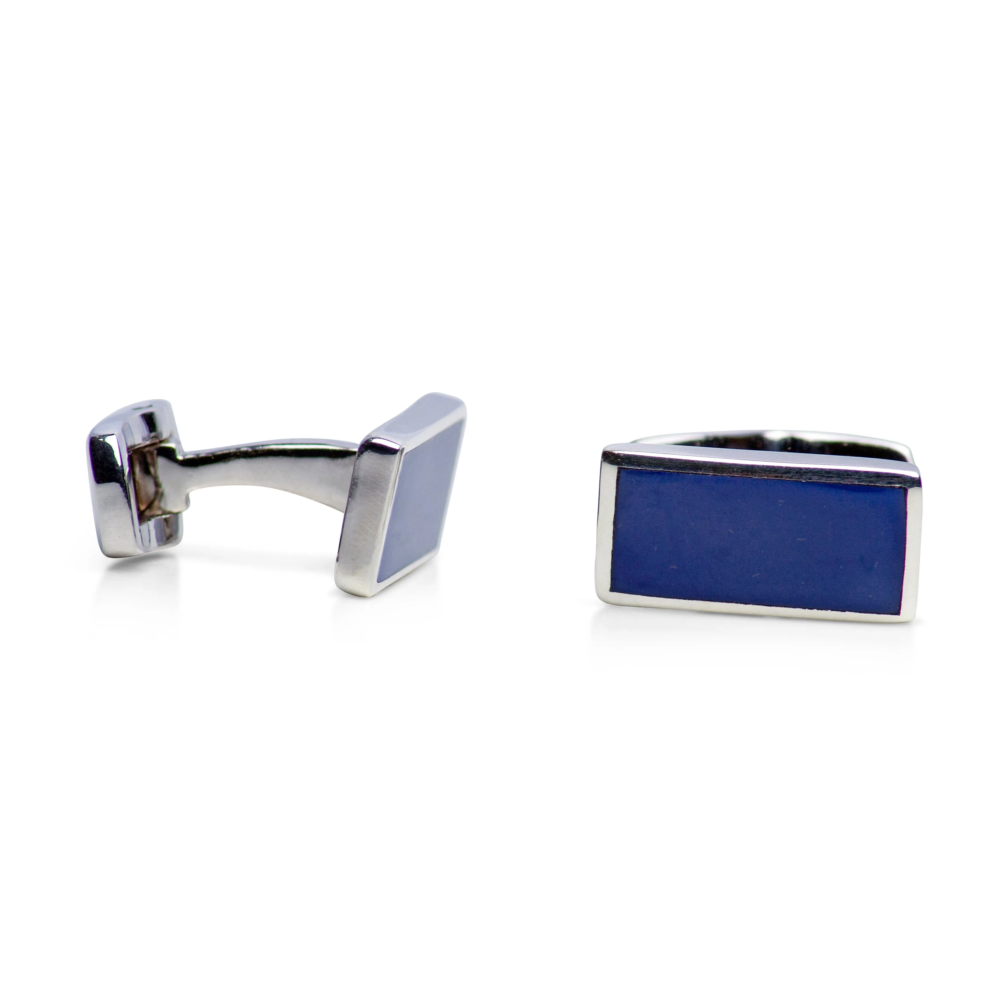 Created Blue Lapis Silver Cufflinks