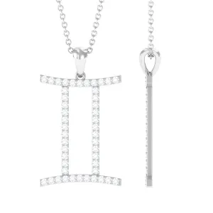 Cubic Zirconia Gemini Zodiac Pendant Necklace