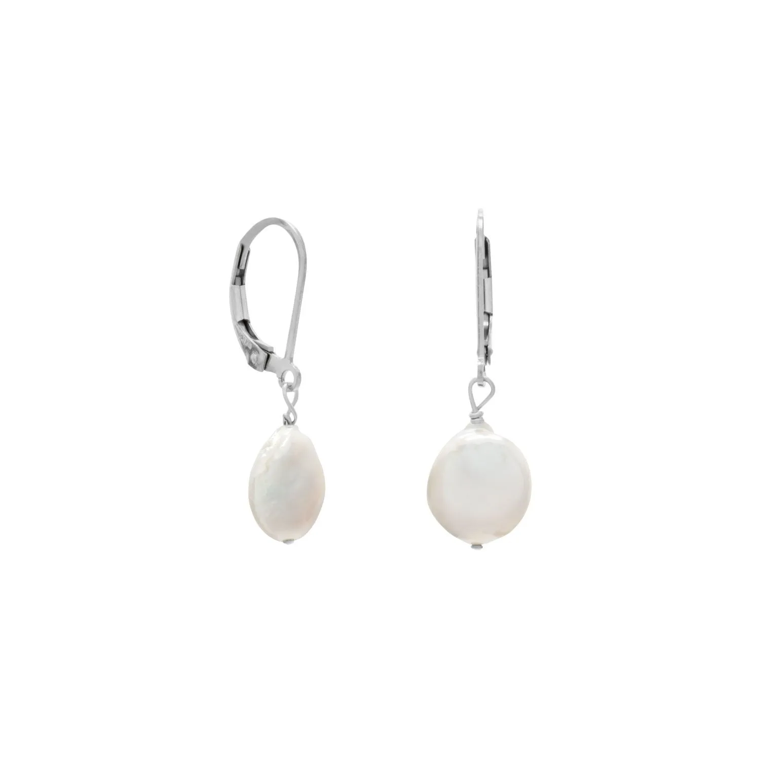 Cultured Freshwater Coin Pearl Earrings