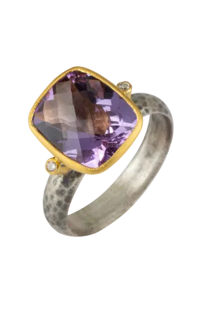 Cushion Amethyst Ring