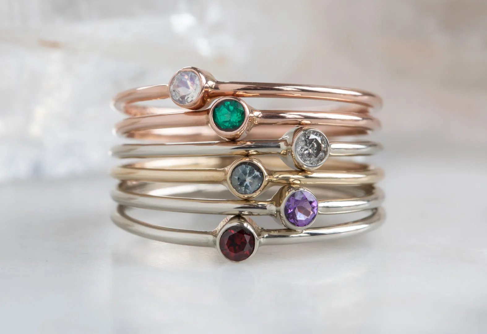 Custom Birthstone Stacking Ring