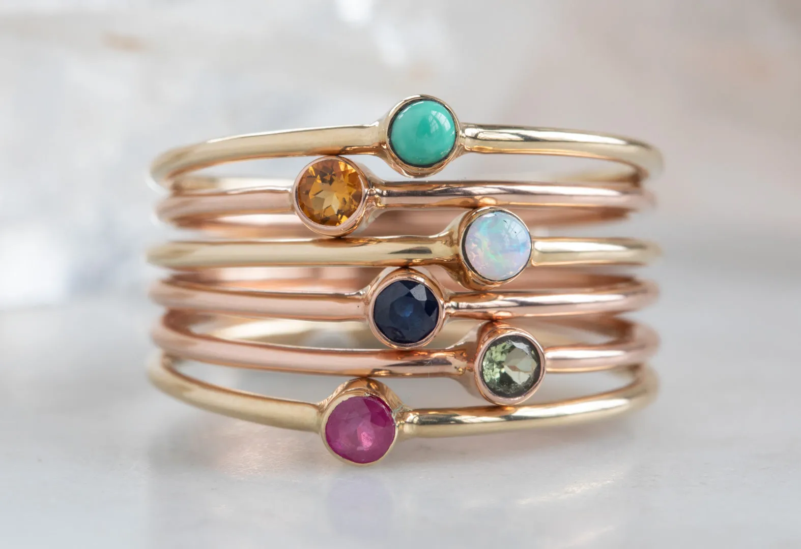 Custom Birthstone Stacking Ring