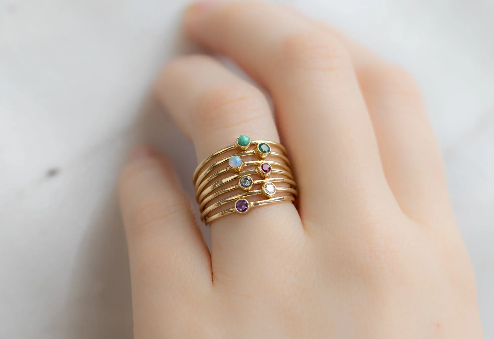 Custom Birthstone Stacking Ring