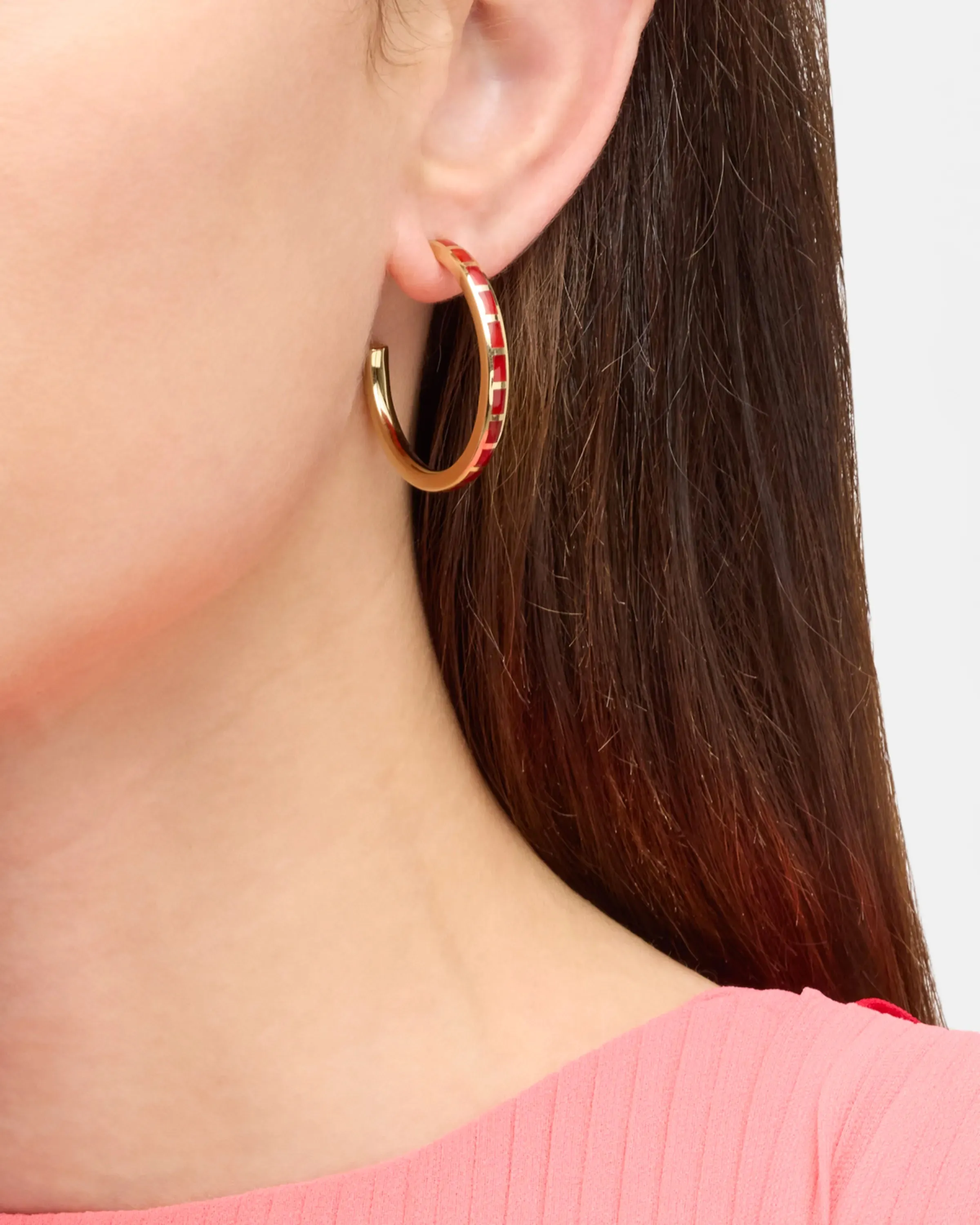 Dash Hoop Sterling Earring 18K Gold Vermeil