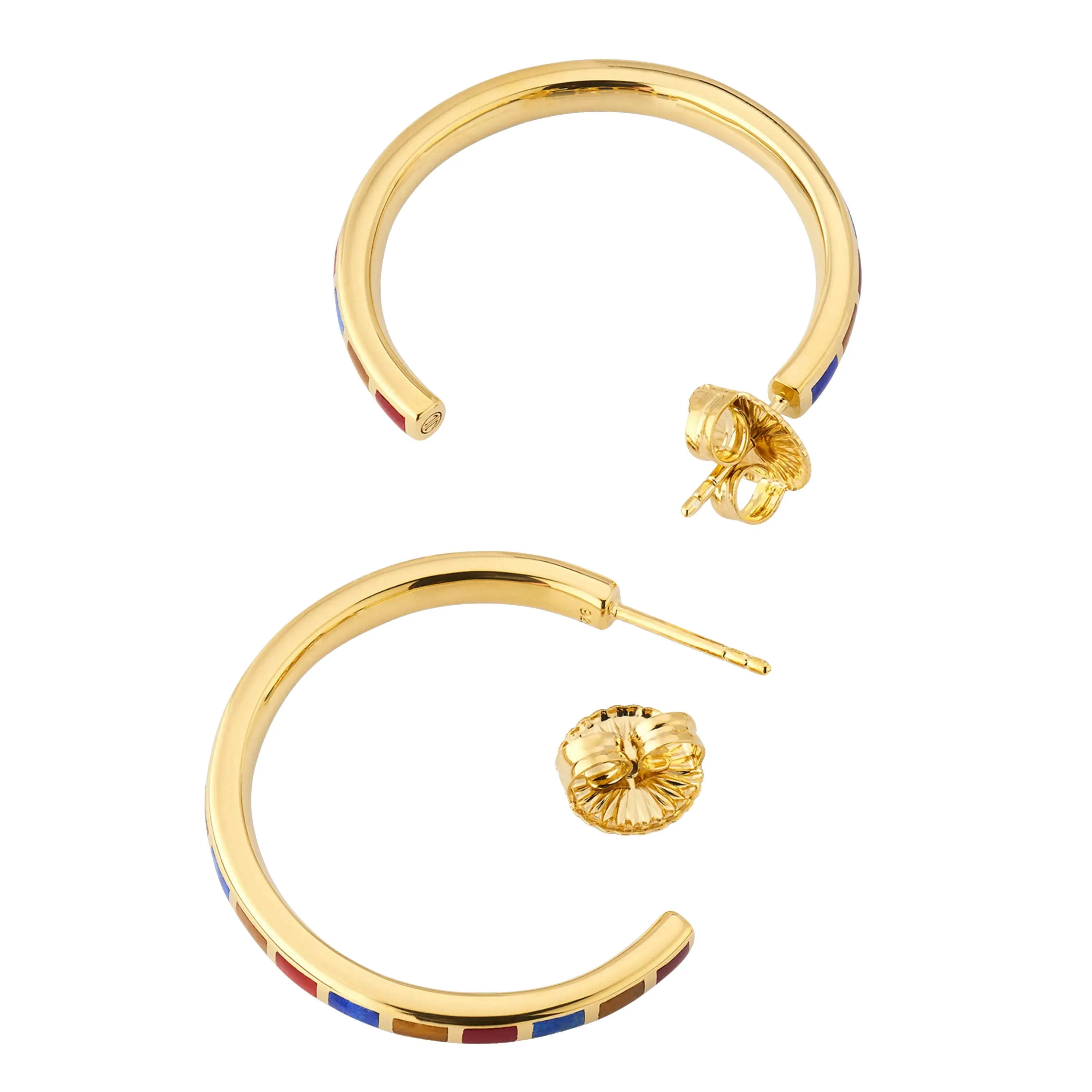 Dash Hoop Sterling Earring 18K Gold Vermeil