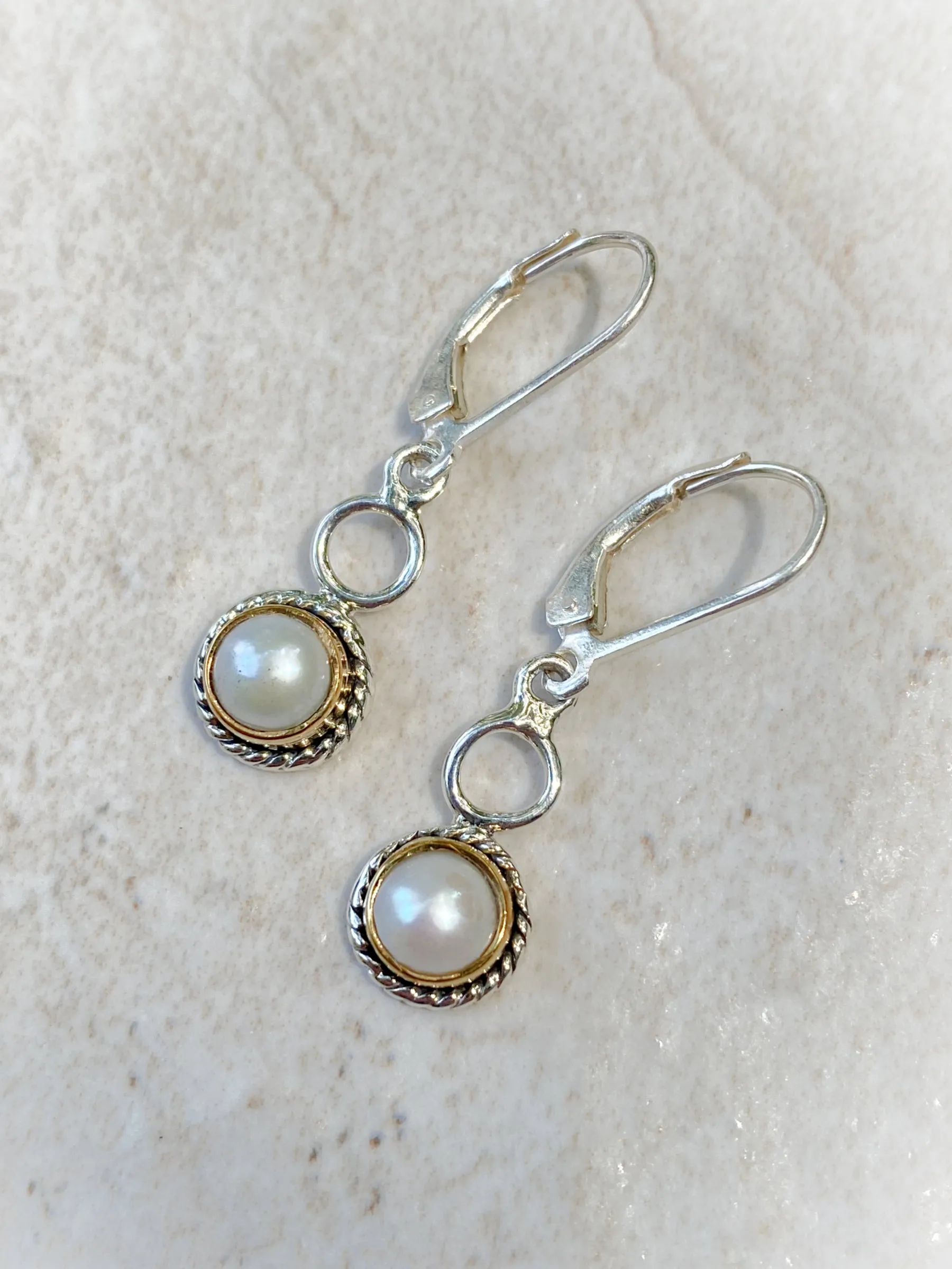 Double Circle Gemstone Dangles