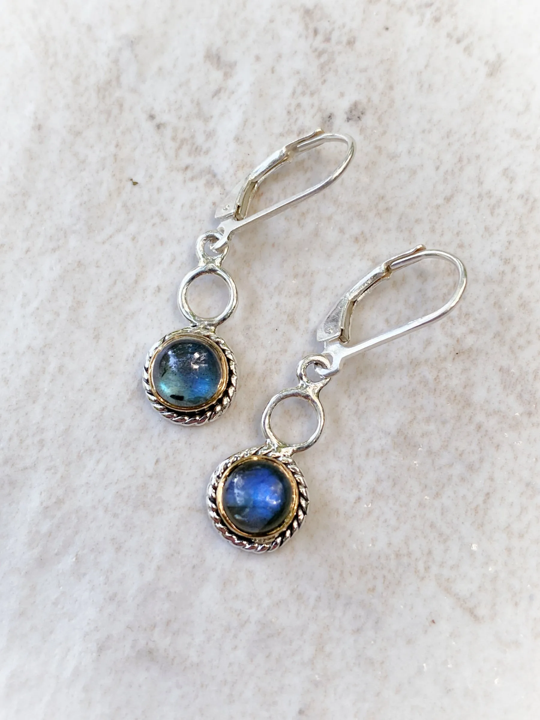 Double Circle Gemstone Dangles