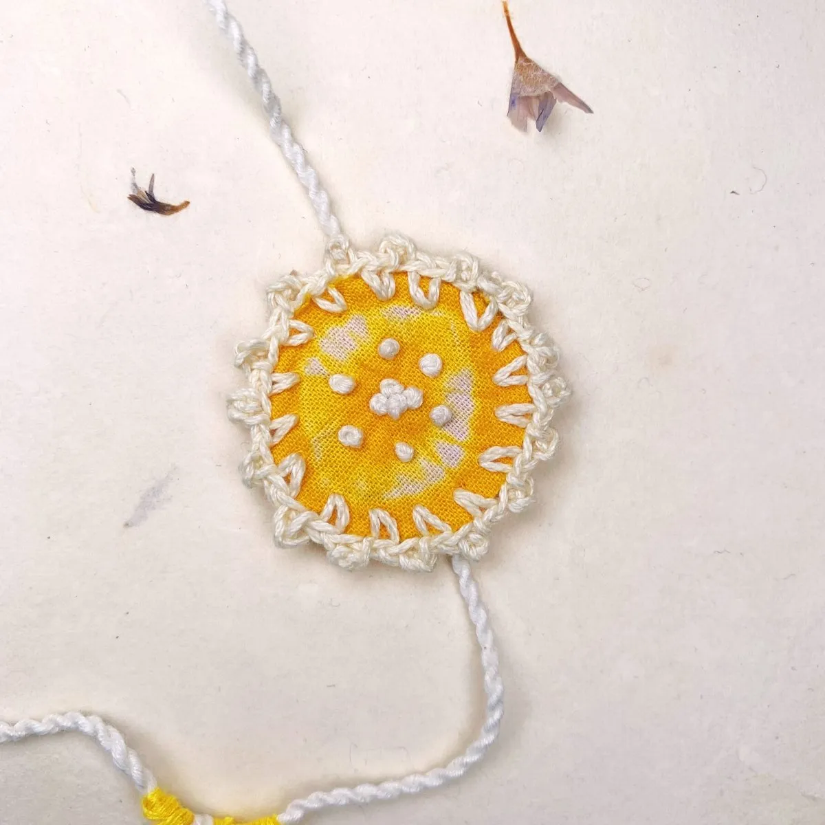 Dual Avtar Shibori Rakhi - Yellow | Reusable Rakhi