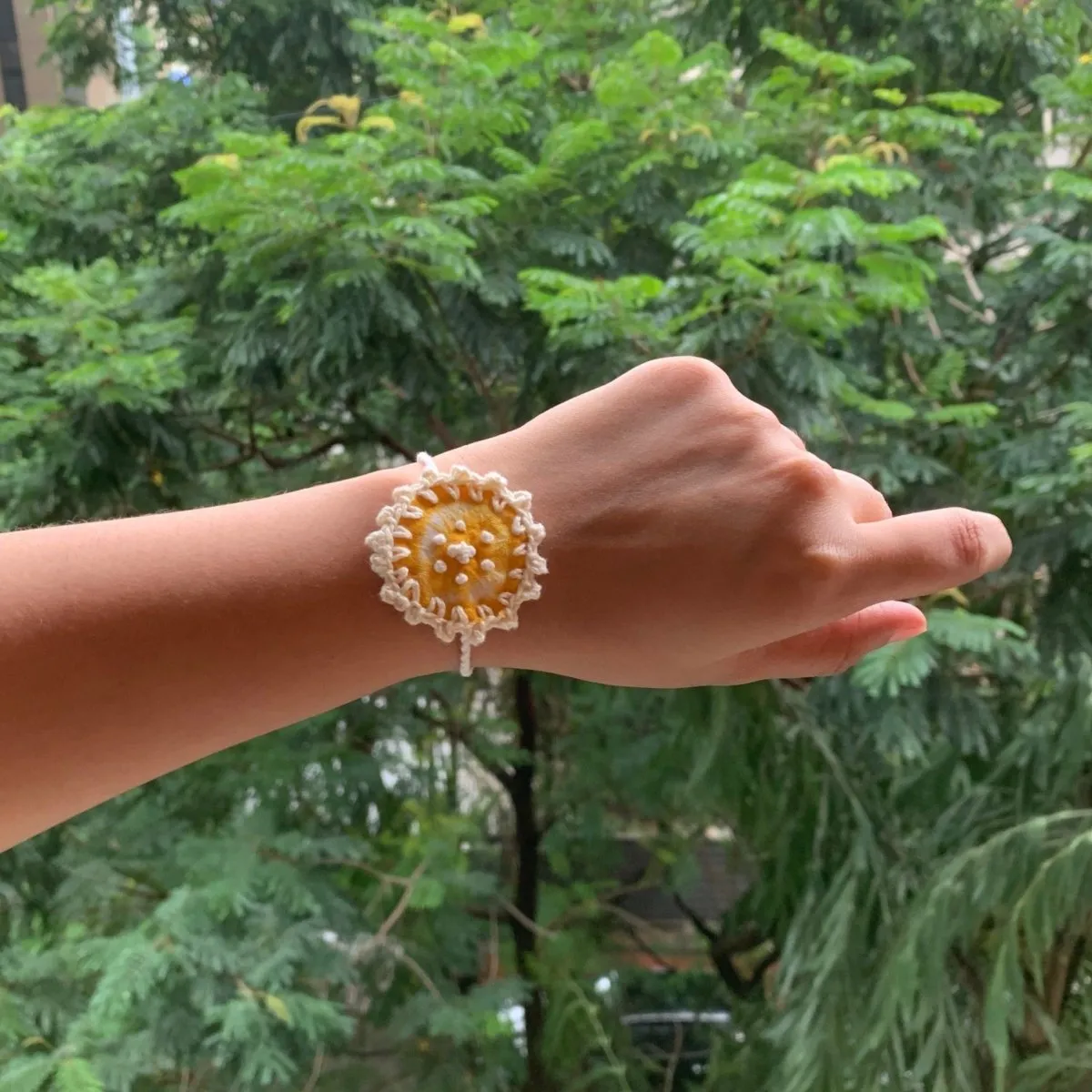 Dual Avtar Shibori Rakhi - Yellow | Reusable Rakhi