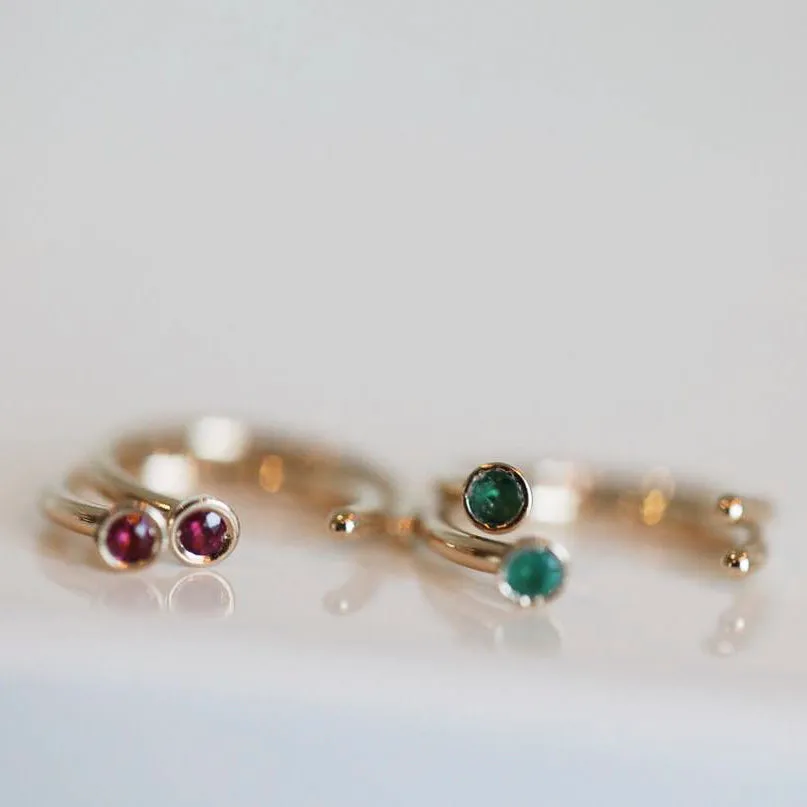 Dual Birthstone Dust Hoops