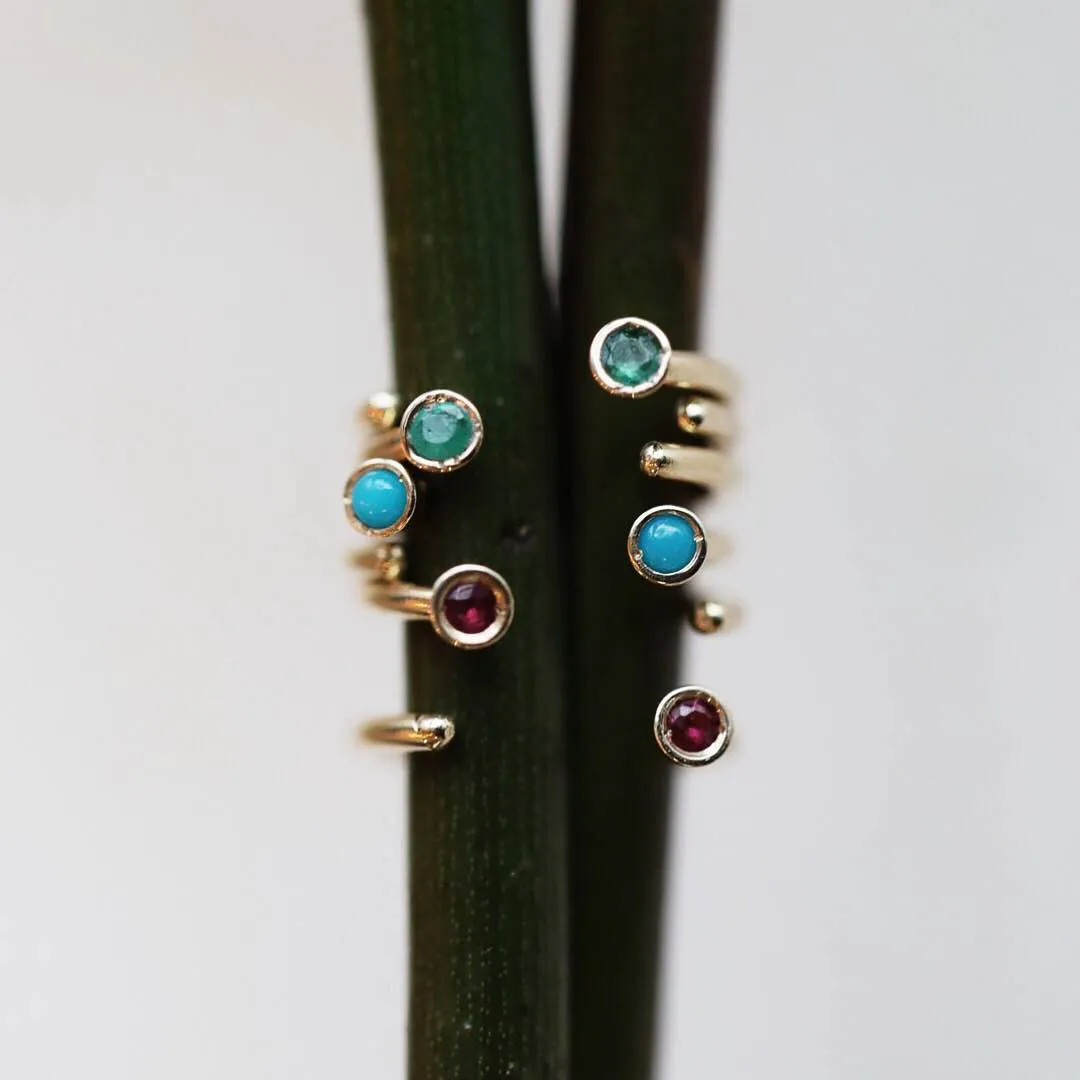 Dual Birthstone Dust Hoops