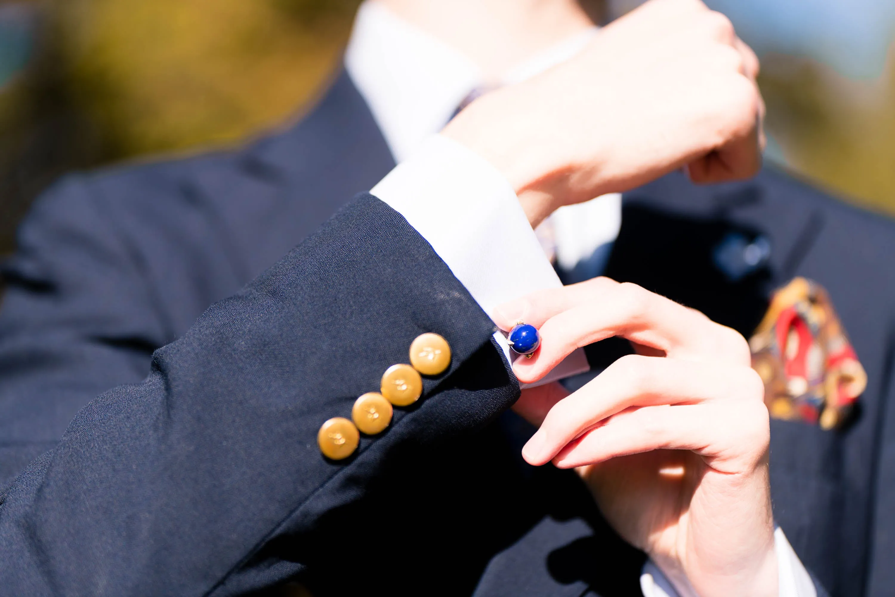 Eagle Claw Lapis Lazuli Gold Cufflinks