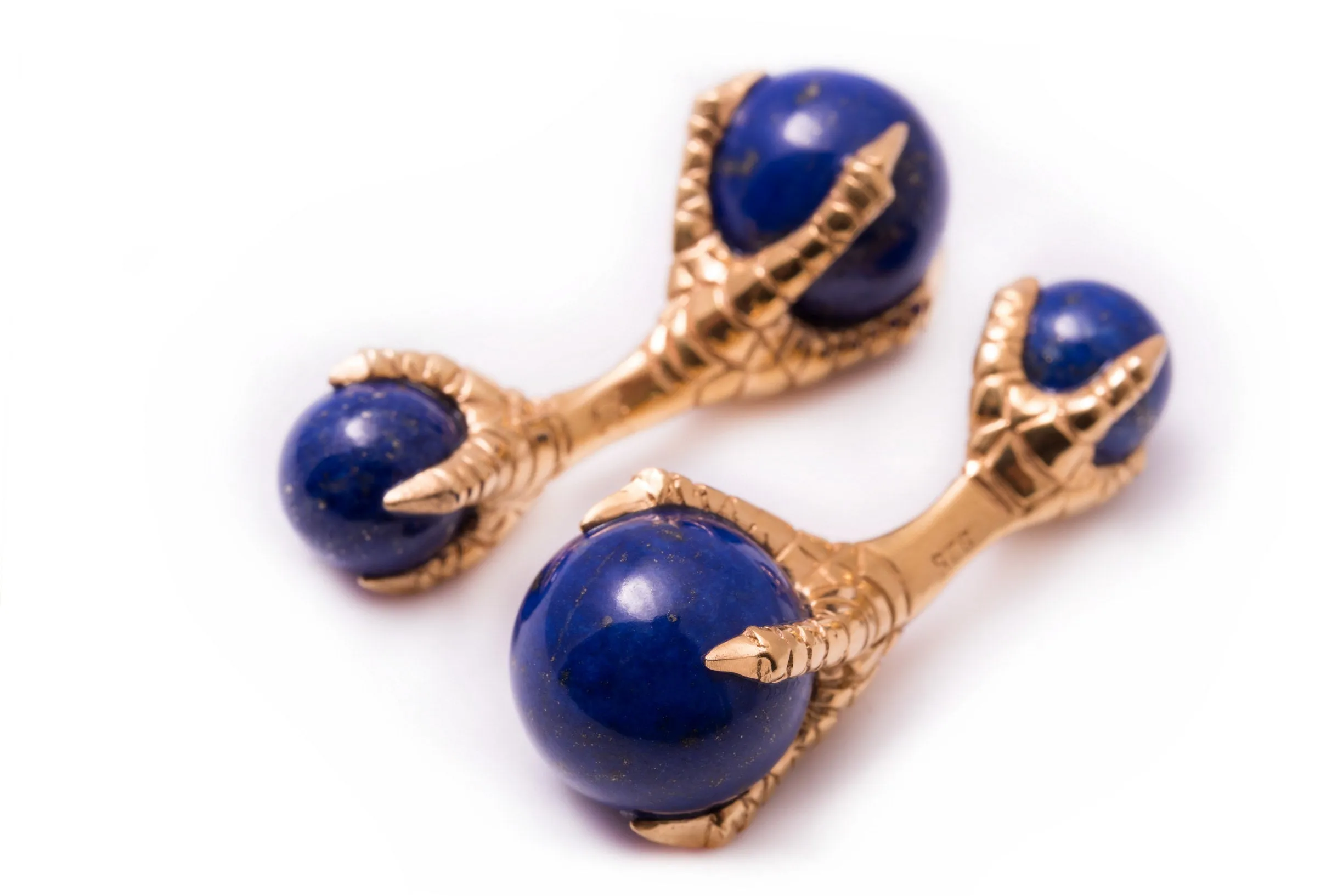 Eagle Claw Lapis Lazuli Gold Cufflinks