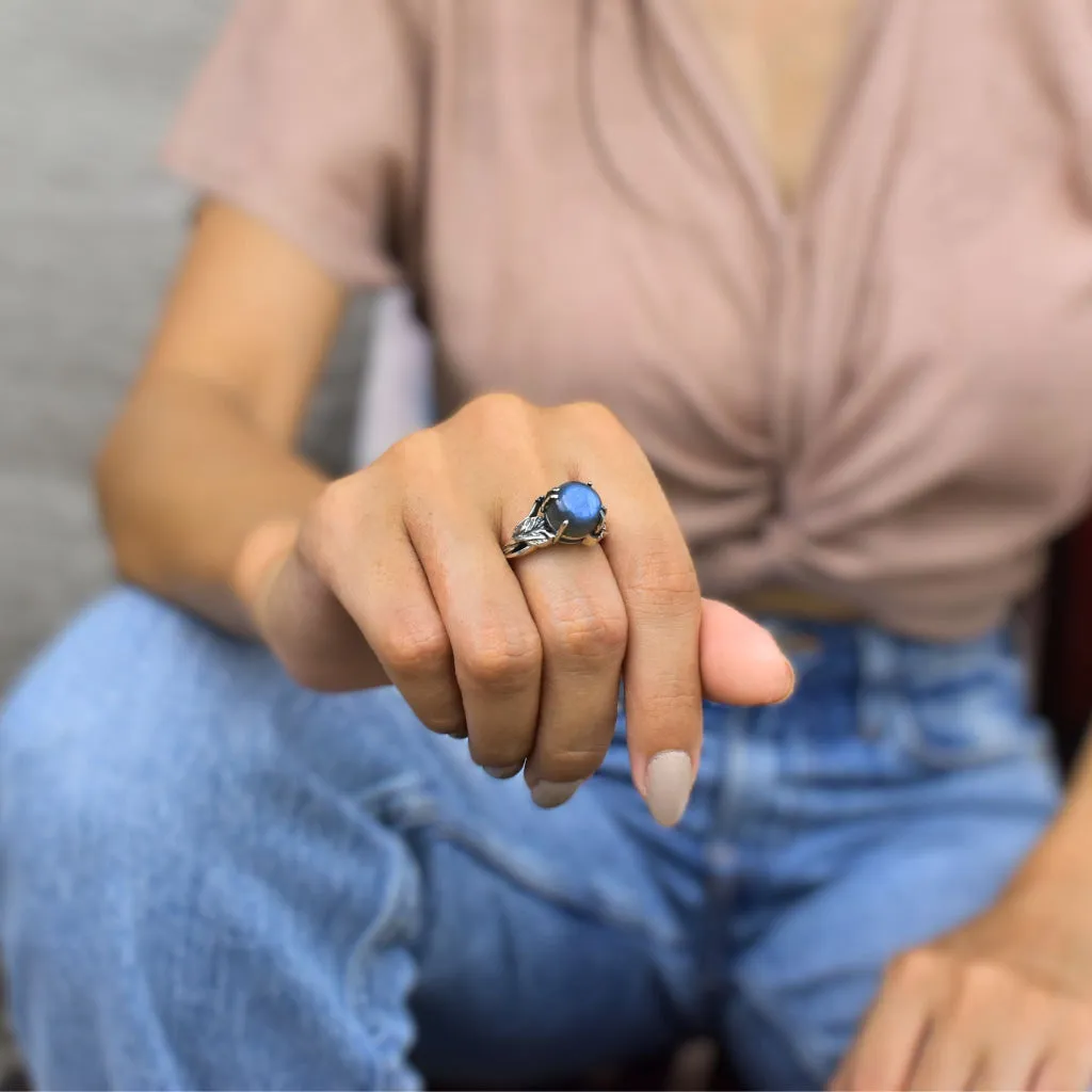 Earthy Leaf - Labradorite Ring