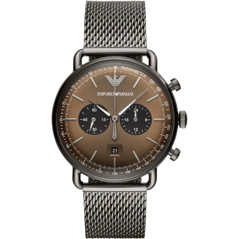 Emporio Armani Men's Chronograph Watch Aviator Bronze AR11141