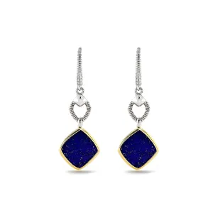 Eternity Drop Earrings with Lapis and 18K Gold