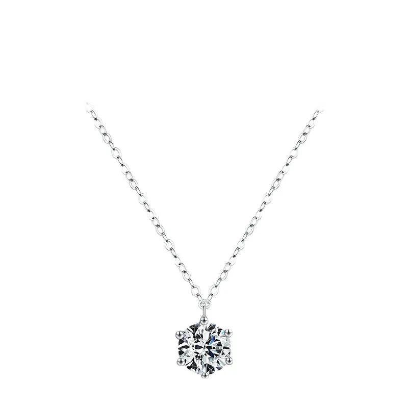 Everyday Genie Sterling Silver Necklace with Sparkling Zircon - Fashionable and Elegant