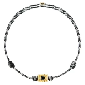 Eye Ingot with Black Diamond on Cord Bracelet