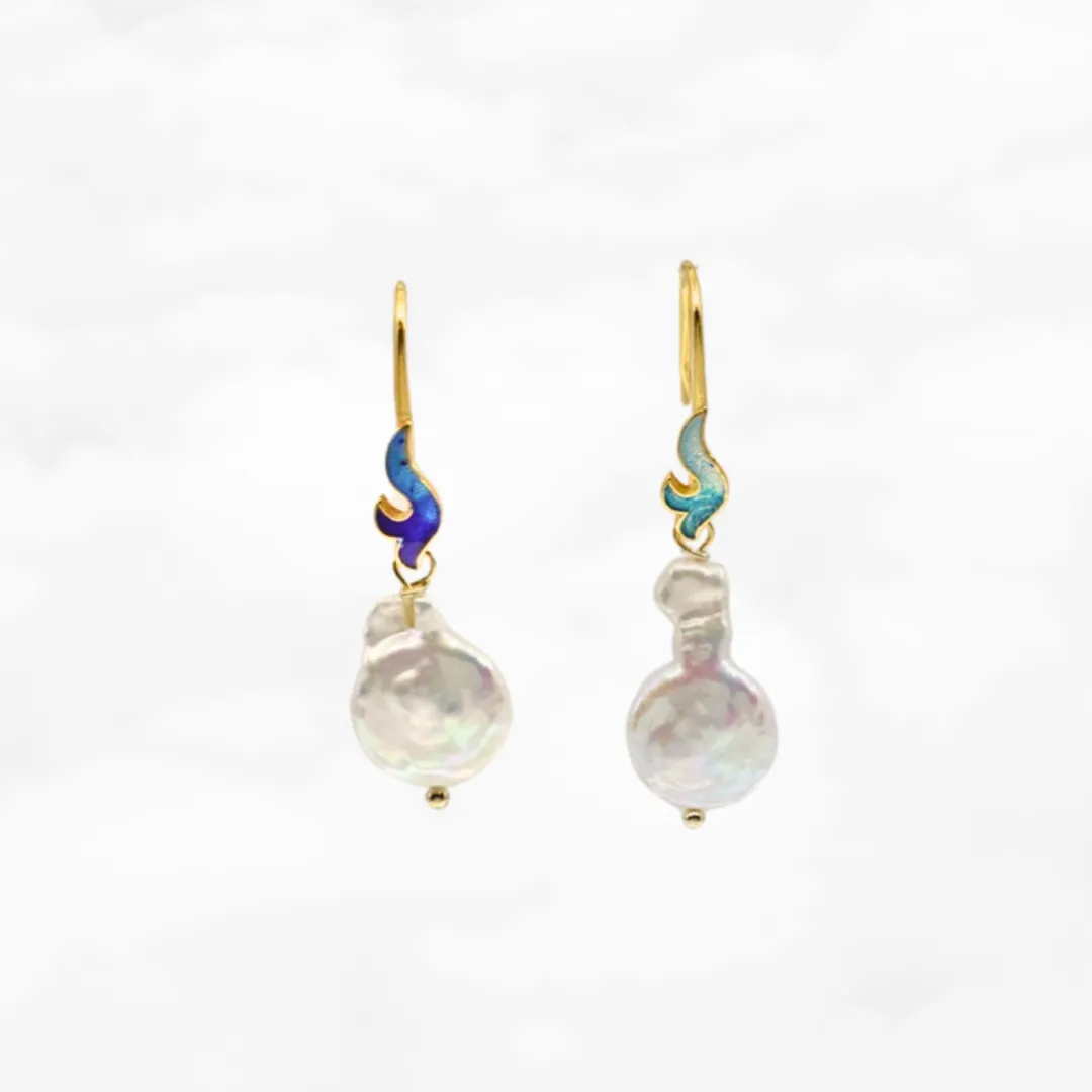 Flame Baroque Pearl Earrings