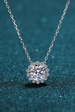 Flower-Shaped Moissanite Pendant Necklace