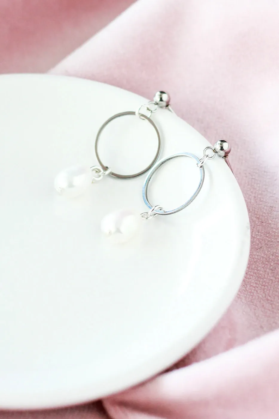 Freshwater Pearl Hoop Earrings