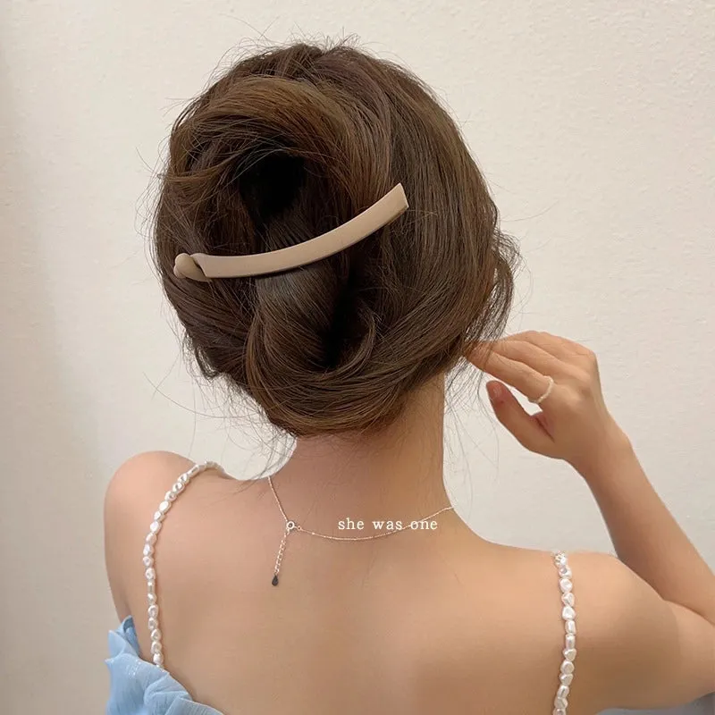 Frosted Banana Clip Vertical Clip Sense Back Head Hairpin Women's   Hairpin Seamless Ponda Tail Clip Headwear