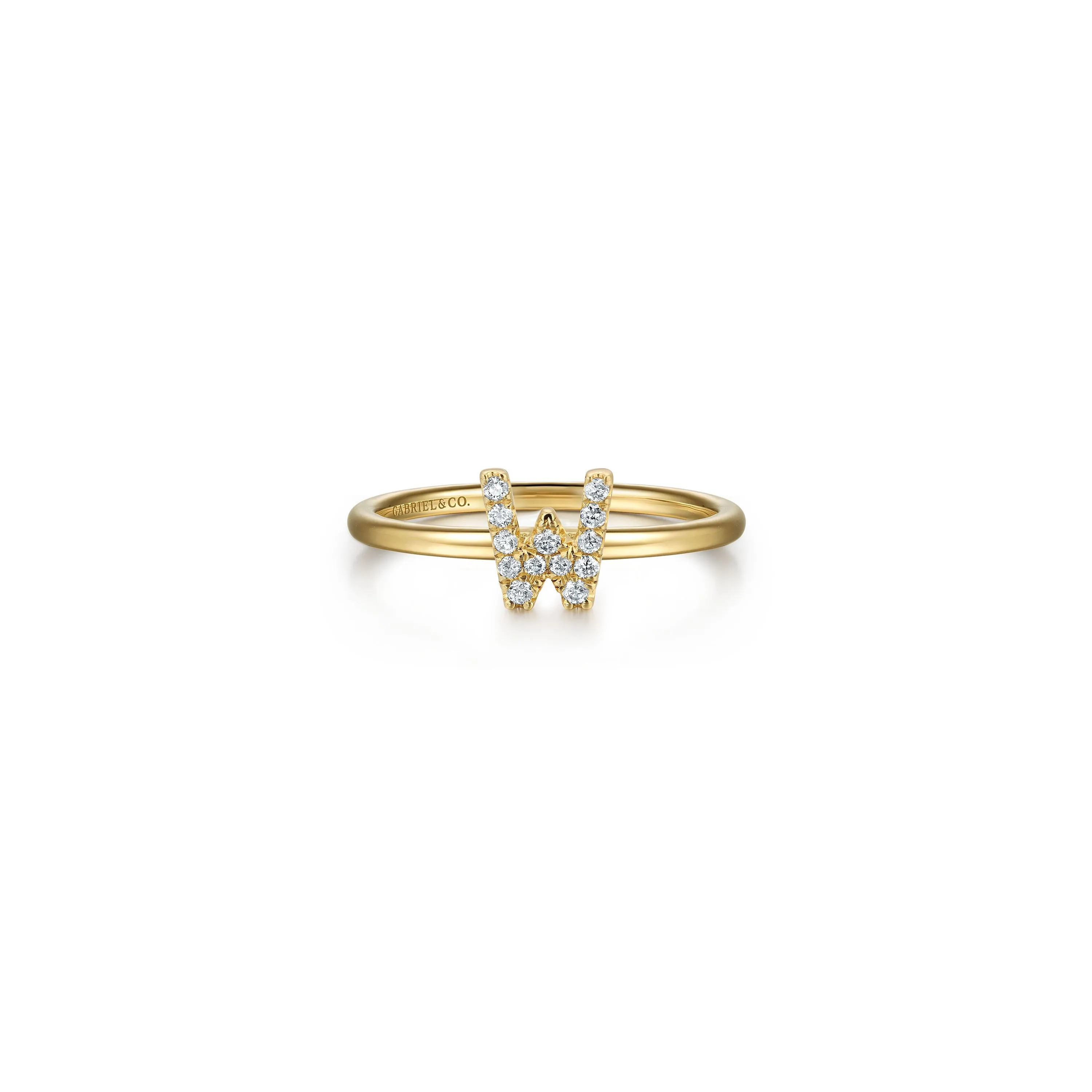 Gabriel 14K Gold Pavé Diamond Initial Ring