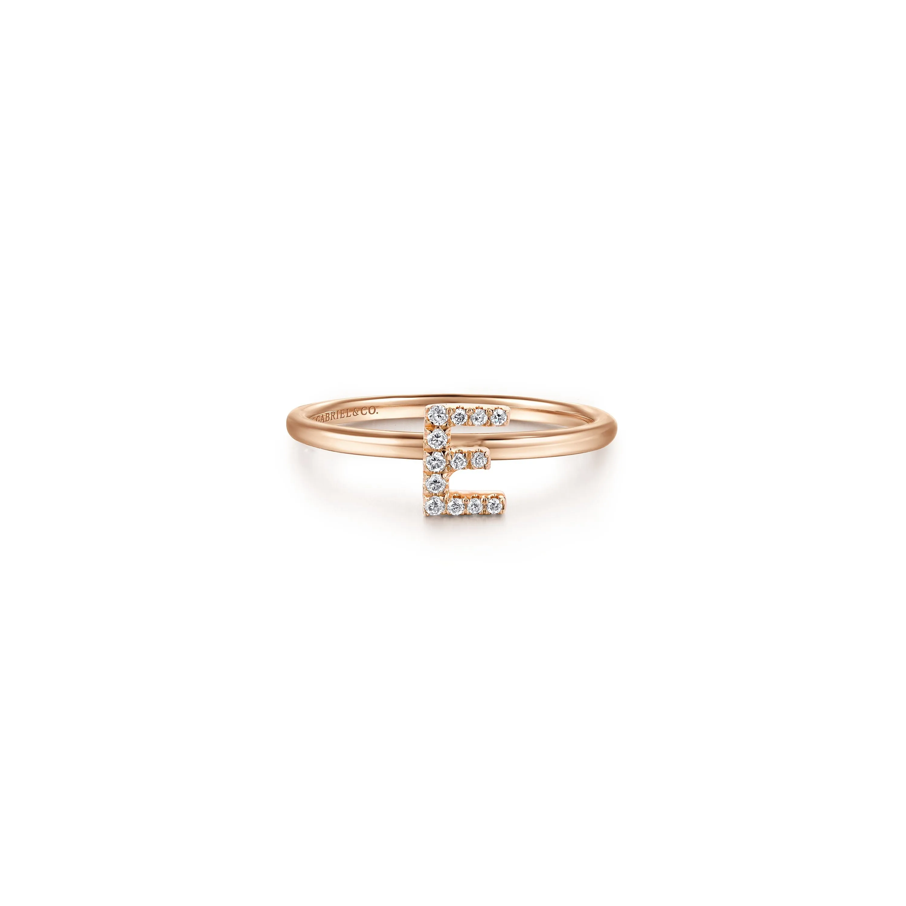 Gabriel 14K Gold Pavé Diamond Initial Ring