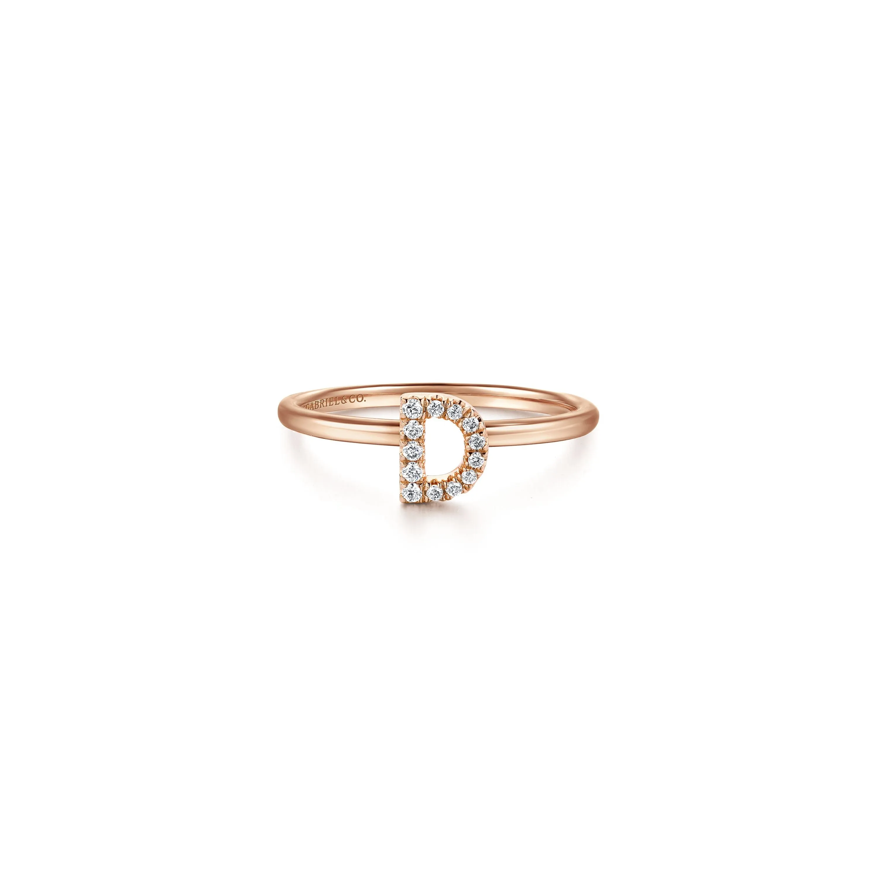 Gabriel 14K Gold Pavé Diamond Initial Ring