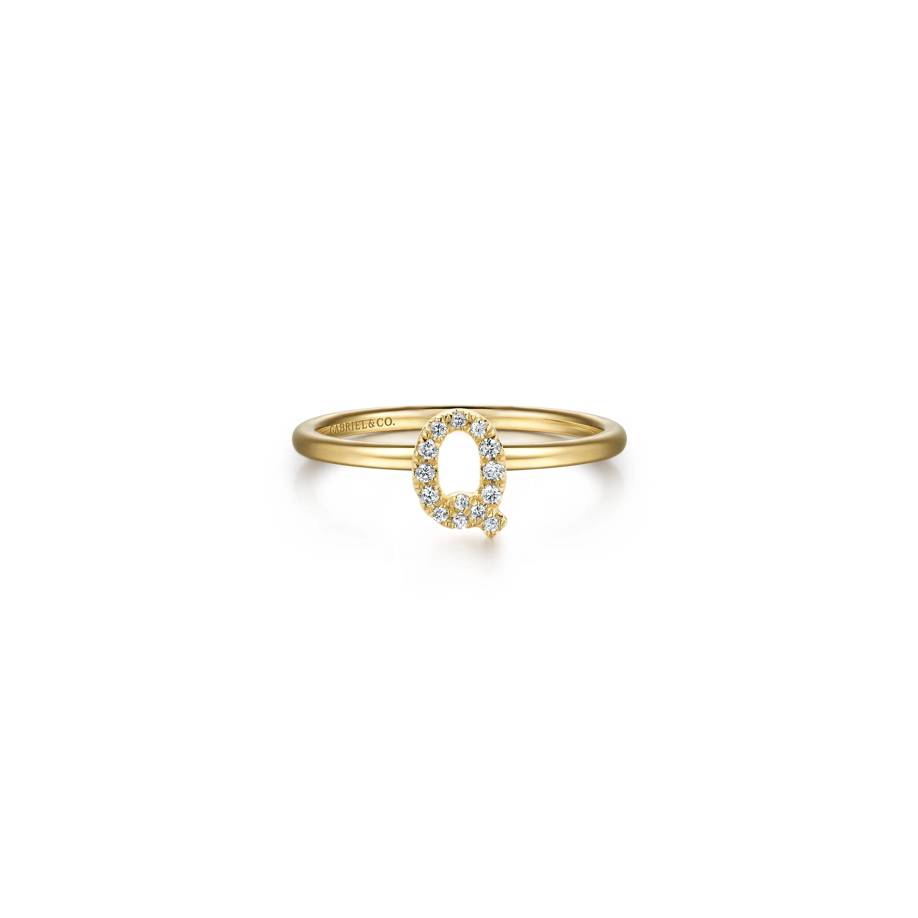 Gabriel 14K Gold Pavé Diamond Initial Ring