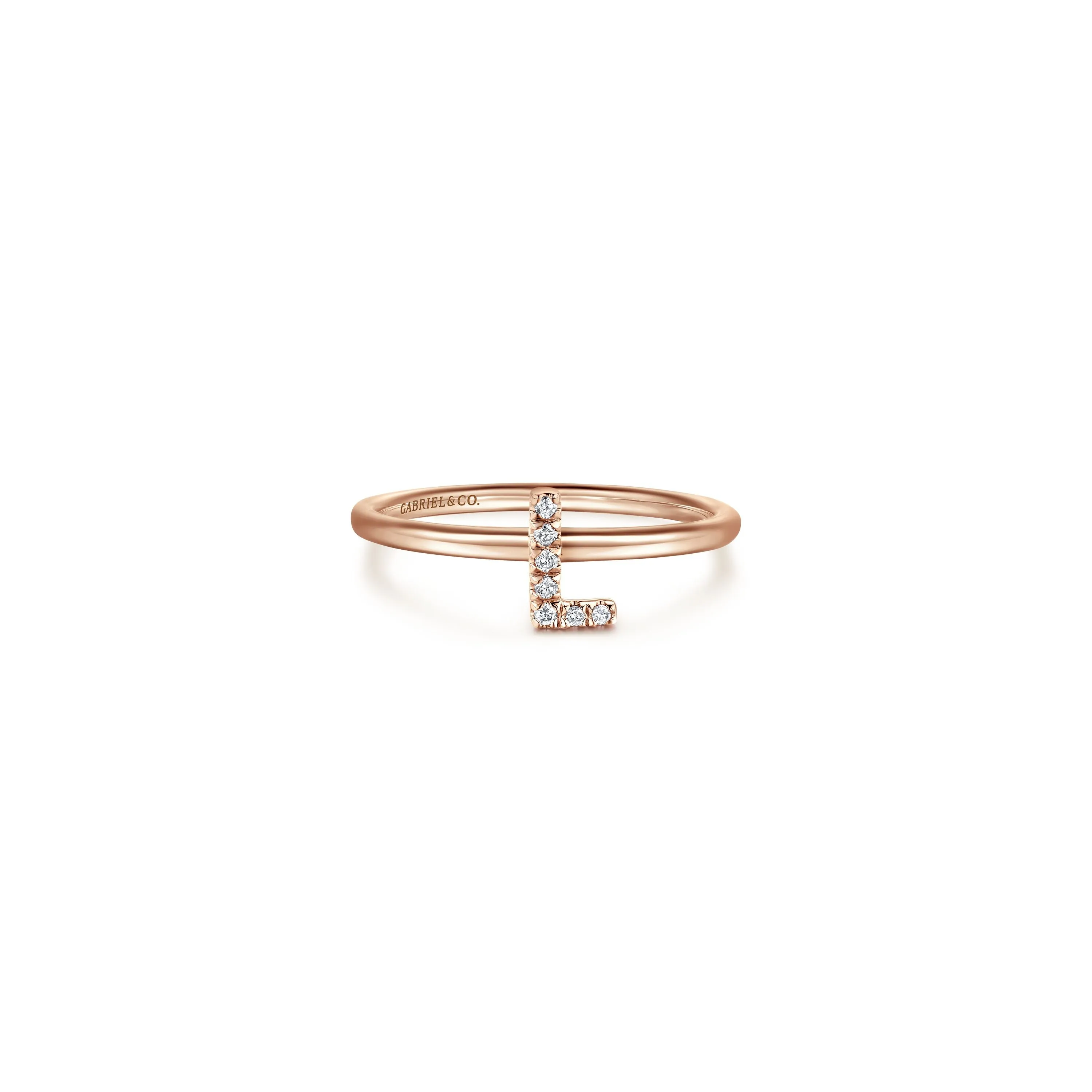 Gabriel 14K Gold Pavé Diamond Initial Ring